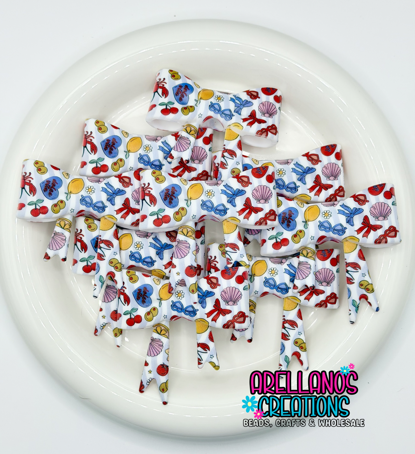 #274 summer time coquette large bow focal