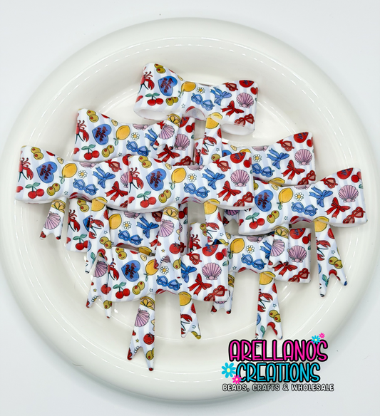 #274 summer time coquette large bow focal