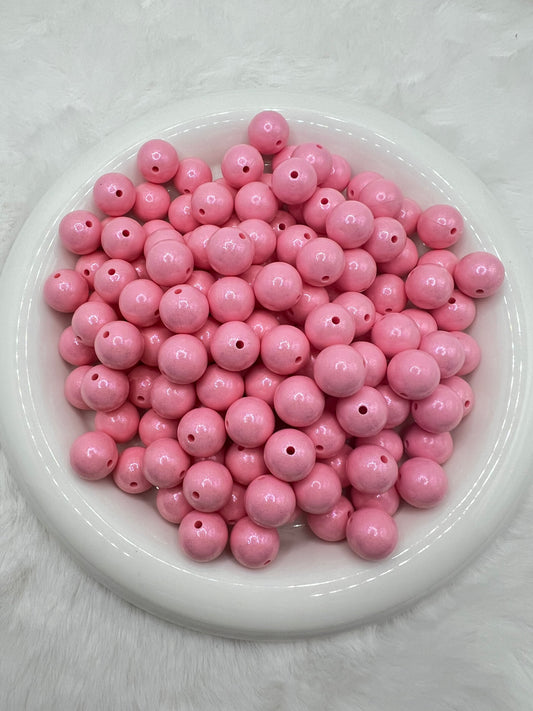 15mm rose pink opal silicone beads