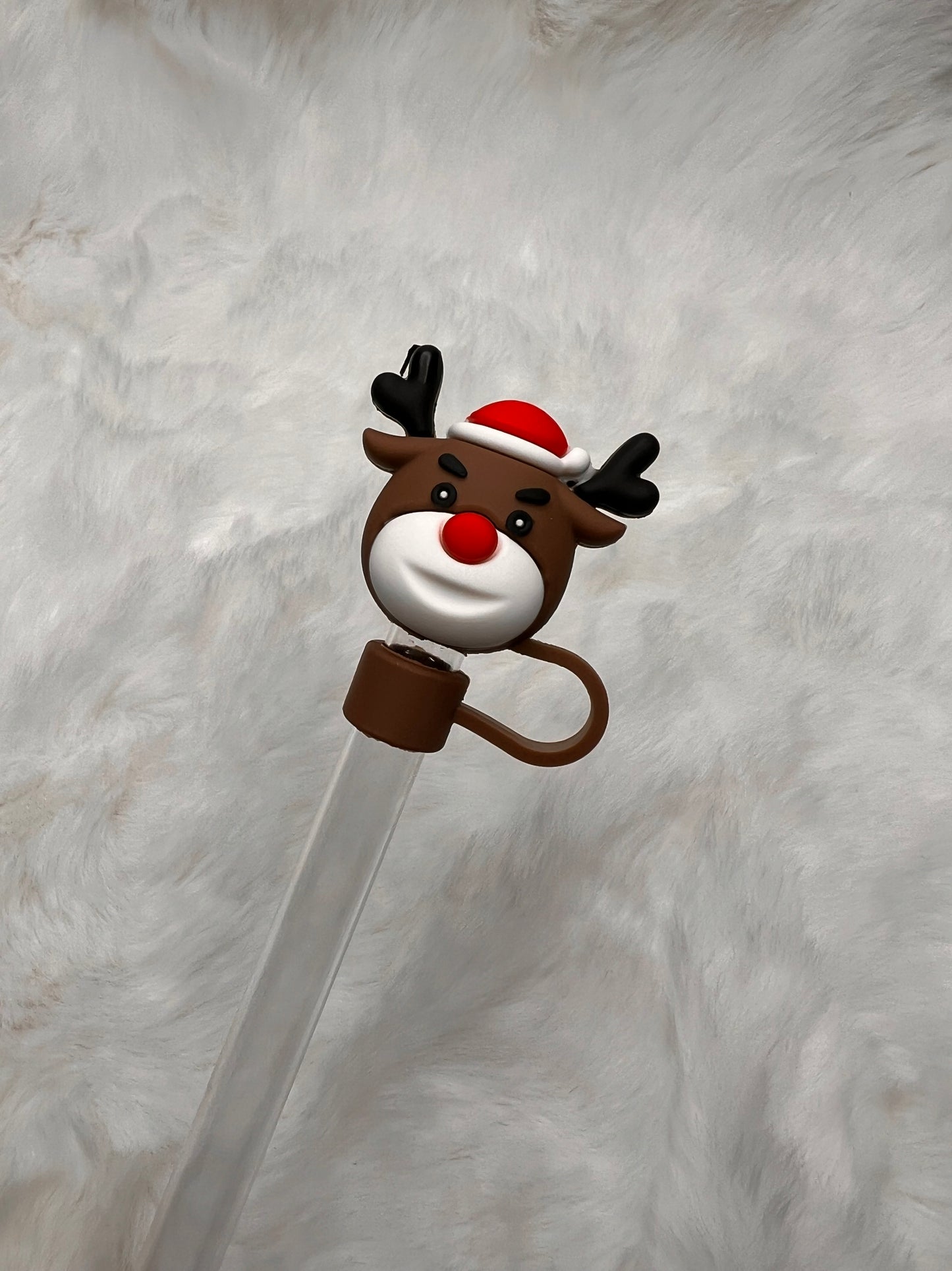 3D Reindeer straw topper (PVC)