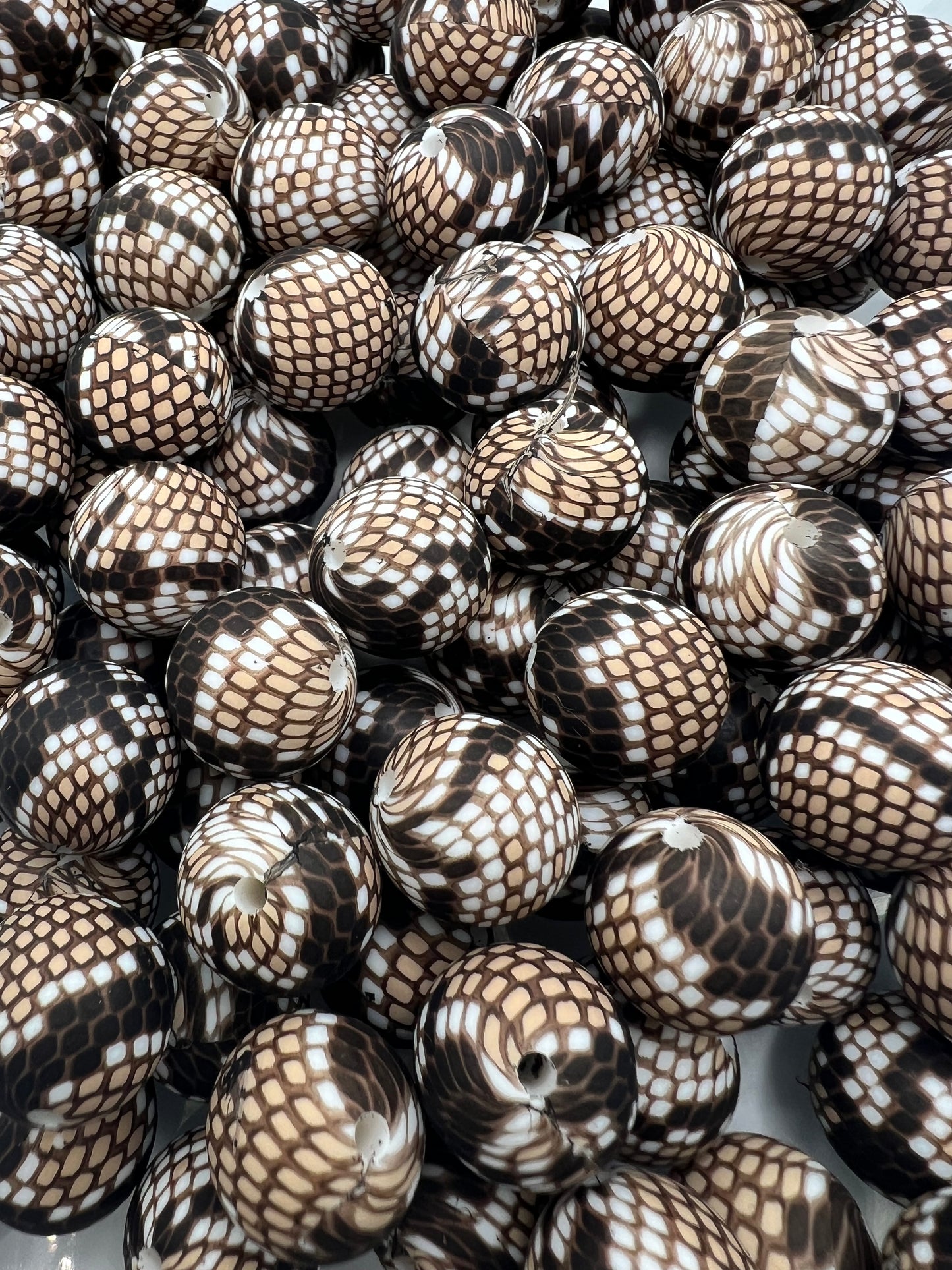 Snake Skin Silicone Bead 15mm (Sold Individually)