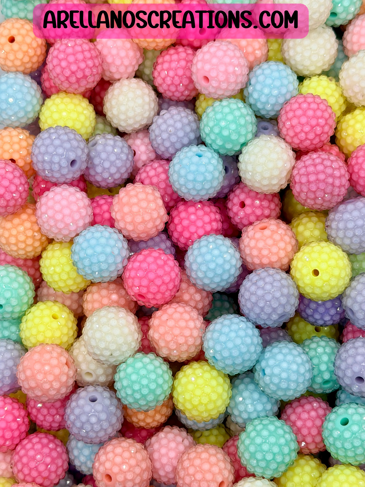 20mm Pastel Rhinestone Bead Mix (Pack of 10)