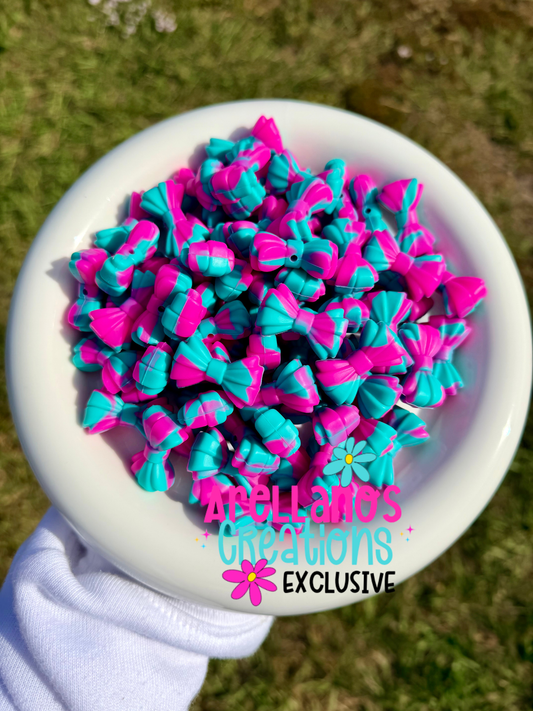3D cotton candy swirl ribbed bow EXCLUSIVE focal