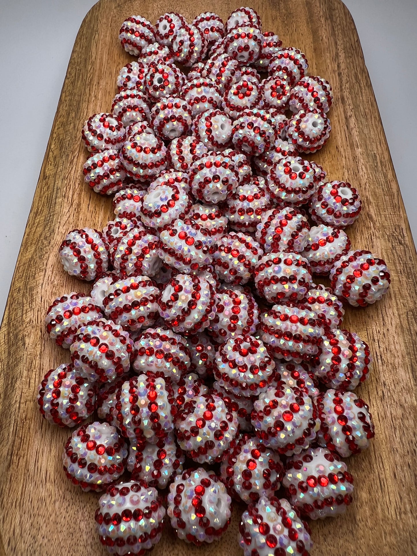 20mm Candy Cane Stripe Rhinestone Bead (sold separately)