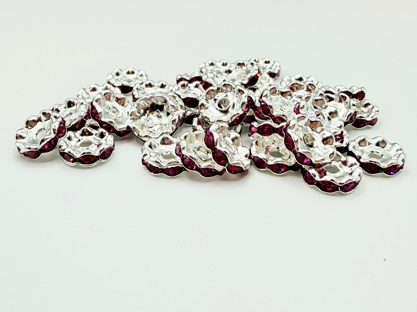 12mm Wavy Rhinestone Spacer Packs (Packs of 25)