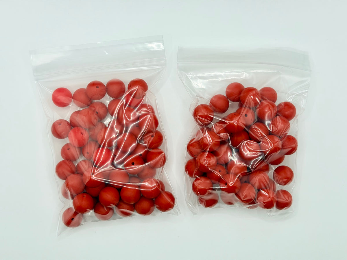 Fire red 50ct 15mm silicone beads