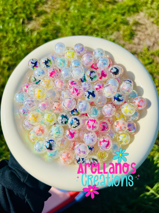 16mm butterfly double layer jelly acrylic bead mix (pack of 10)