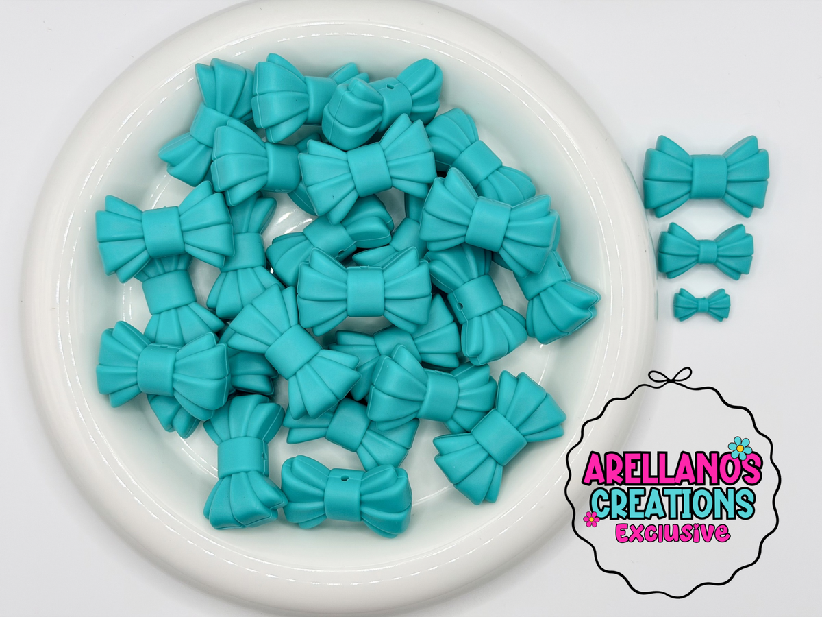 3D MEGA Turquoise Ribbed Bow Focal EXCLUSIVE (1ct)