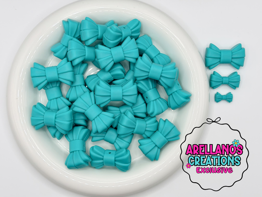 3D MEGA Turquoise Ribbed Bow Focal EXCLUSIVE (1ct)