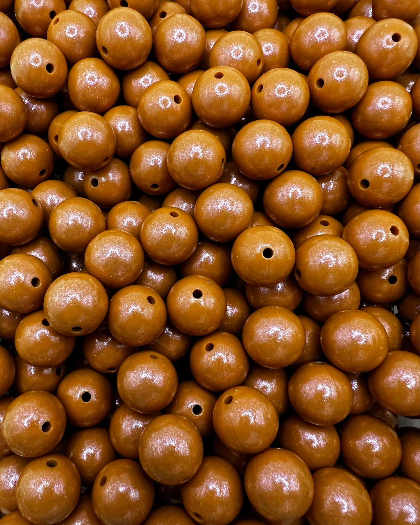 15mm golden brown opal silicone beads