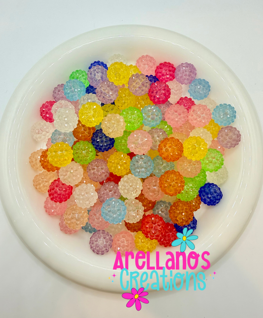16mm Jelly Rhinestone Bead Mix (Pack of 10)