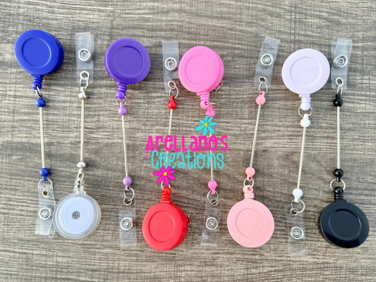 Beadable badge reels W/ alligator 360 clip (1PC)