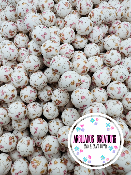 15mm Daisy & Maisie ghost besties silicone beads EXCLUSIVE