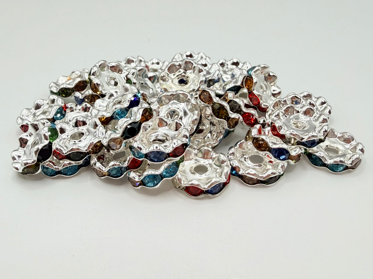 12mm Wavy Rhinestone Spacer Packs (Packs of 25)