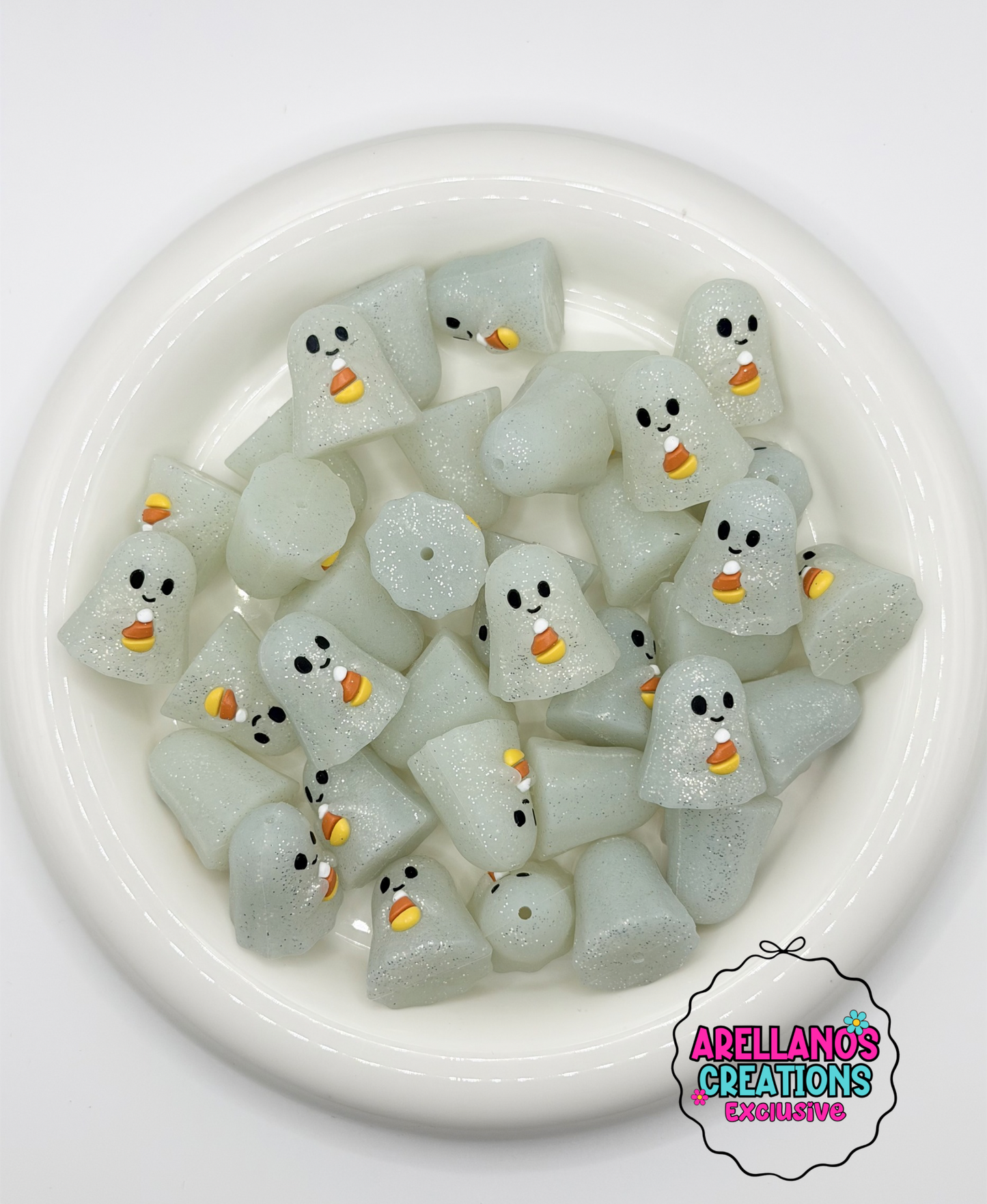 3D Candy Corn Ghost (Glitter/ Glows in the dark) EXCLUSIVE
