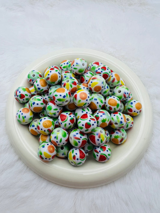 15mm summer fruit acrylic beads