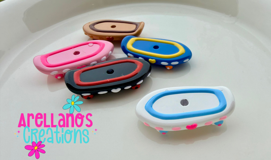 Acrylic hand painted skateboard beads (1PC) 5 different colors