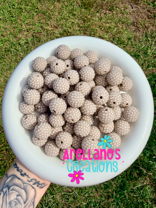 RB-121 light tan solid 20mm rhinestone bead (1PC)