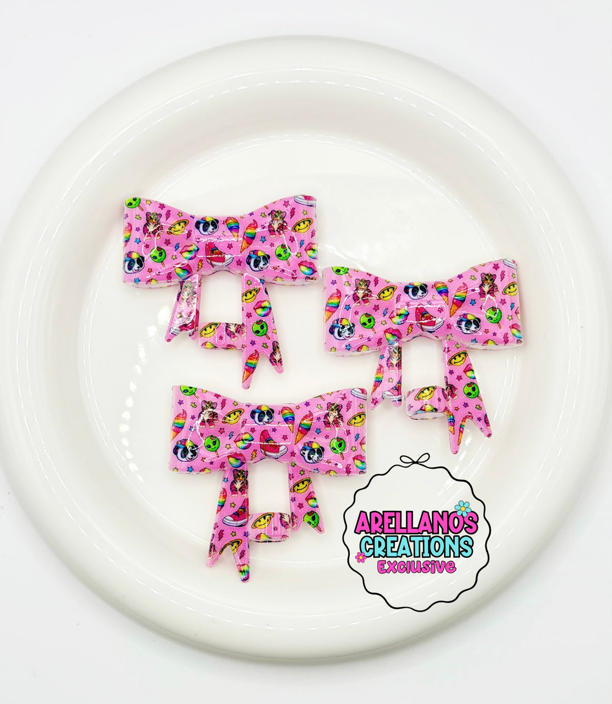 #211 Y2K Animals SHINY large bow straw topper (1ct)
