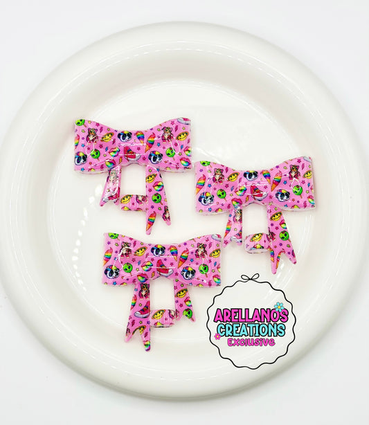 #211 Y2K Animals SHINY large bow straw topper (1ct)