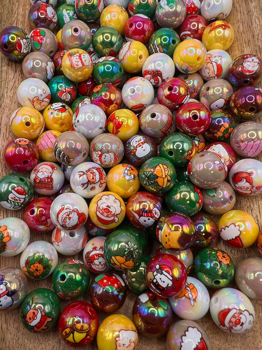 Christmas Acrylic Bead Mix 15mm (Pack of 10)