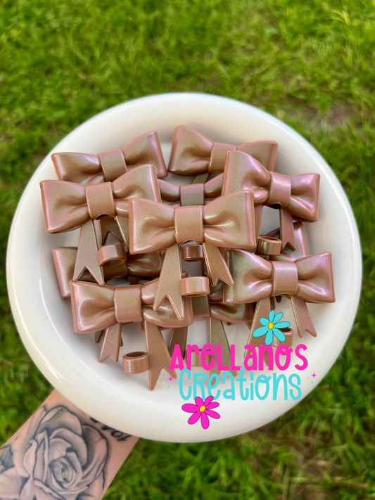 #15 milk chocolate opal large bow straw topper