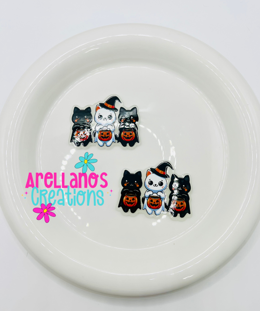 #16 Halloween cats - acrylic flatback