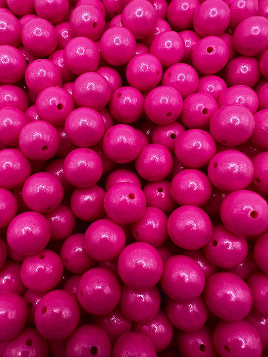 15mm poppin pink opal silicone beads