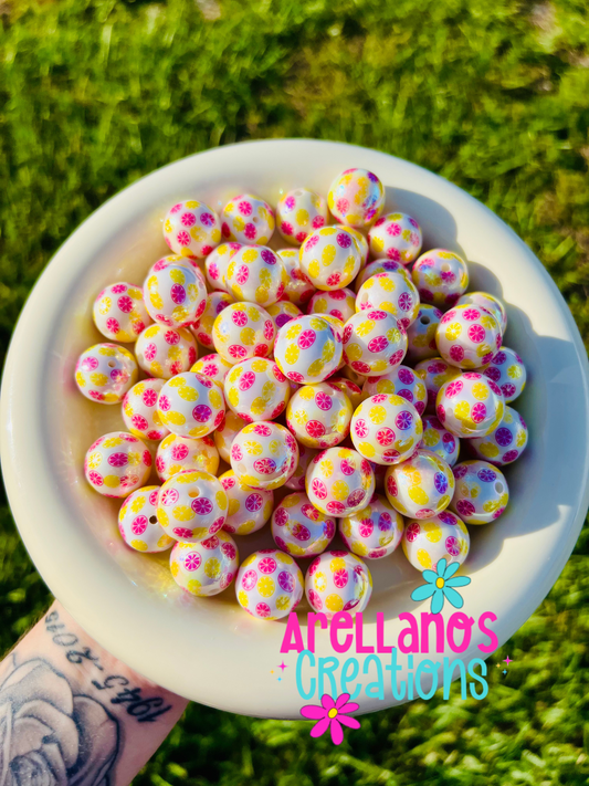 20mm pink lemonade bubblegum beads