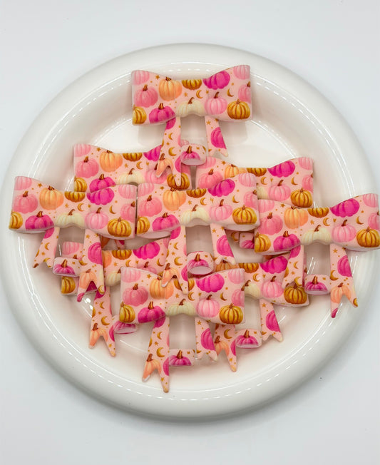 #213 Pink Harvest Dreams Large Bow Straw Topper (1ct)