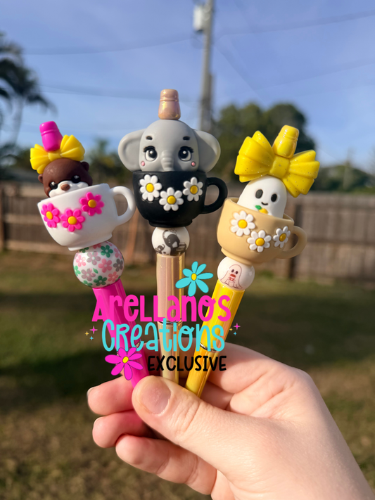 3D Daisy Tea Cups EXCLUSIVE focal (3 Different Color Options)