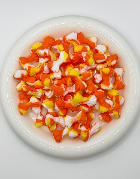 B-170 3D Candy Corn Swirl Ribbed Bow Focal EXCLUSIVE