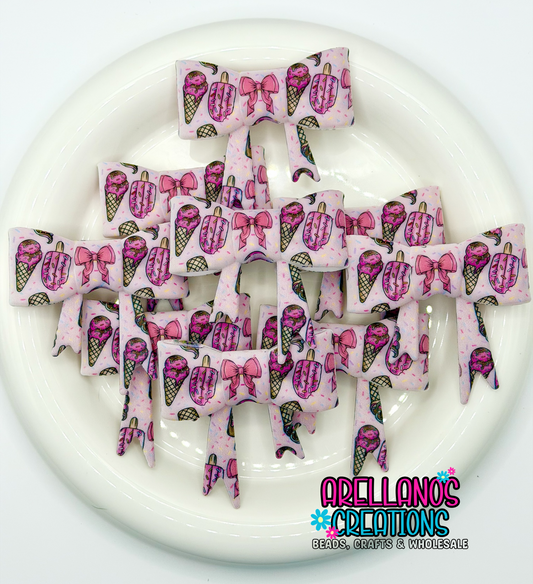 #269 icecream & bows large bow focal