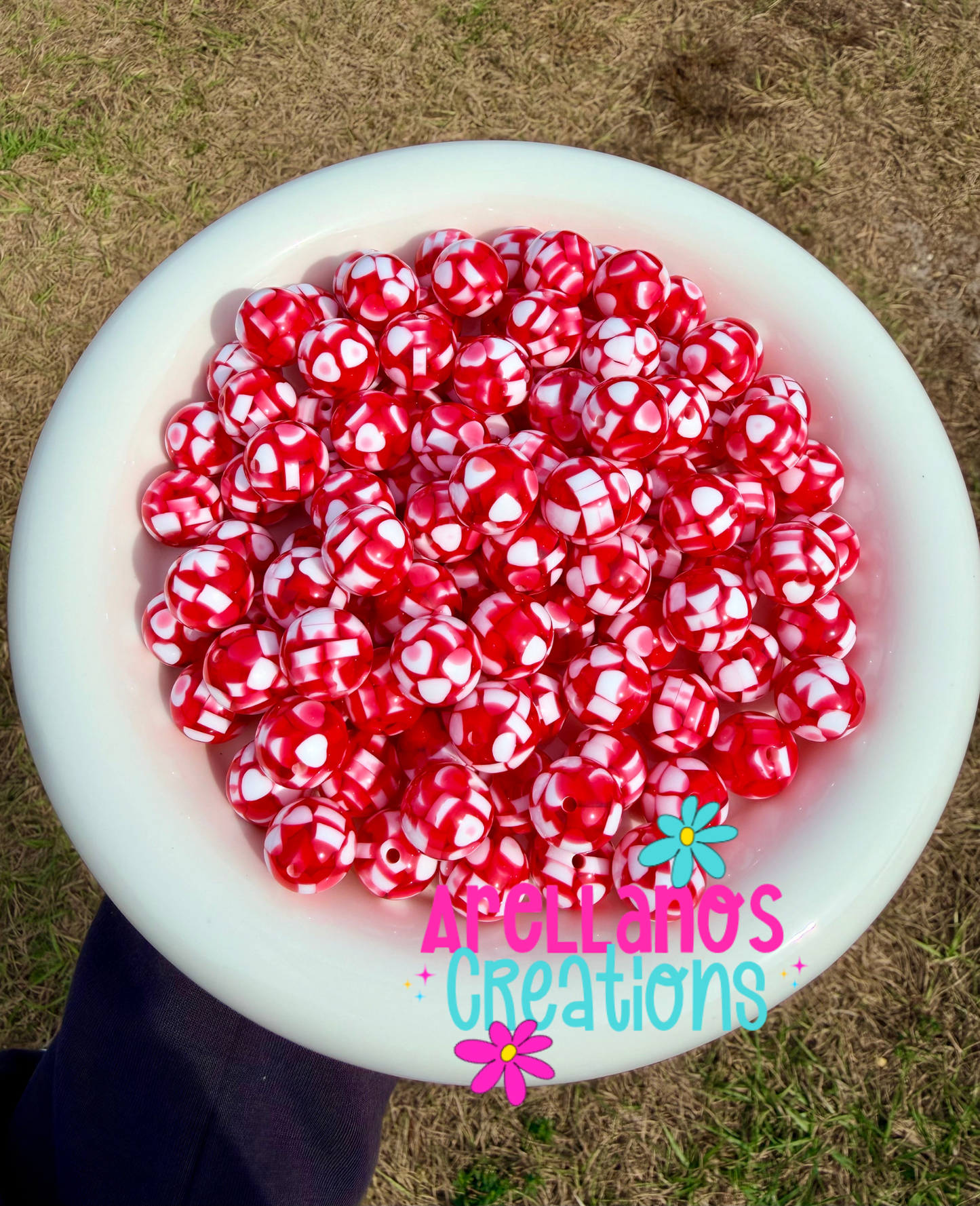 16mm jelly heart acrylic beads (6 different color options) 1PC