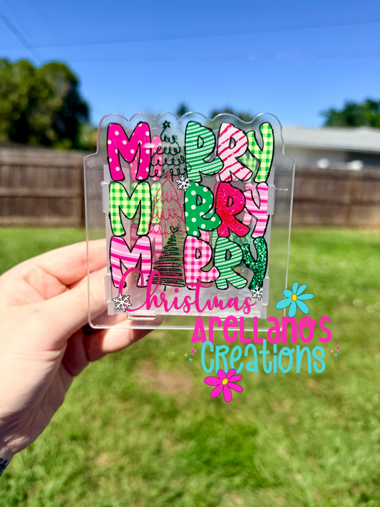Merry Christmas- acrylic pen holder
