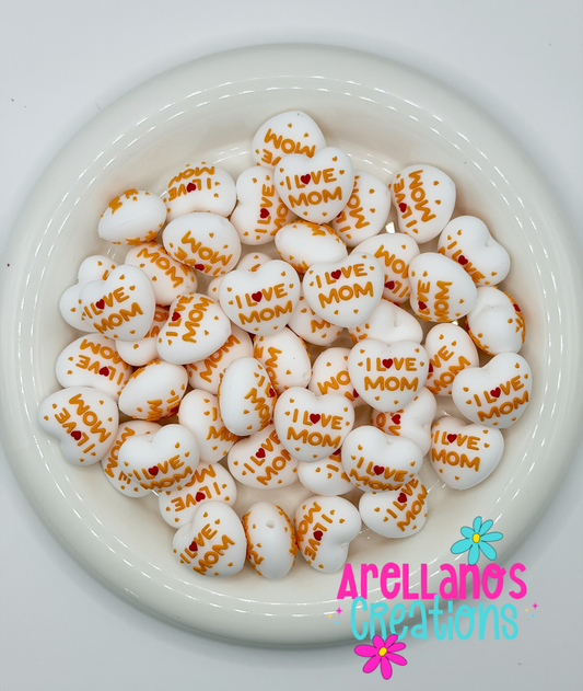 3D I Love Mom Heart Focal