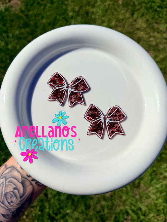 AF-50 red glitter blow acrylic flatback