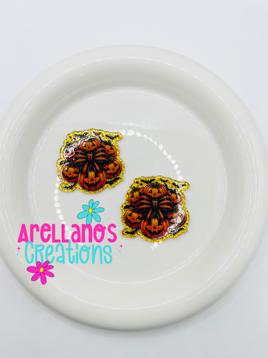 Pumpkins & bows - acrylic flatback