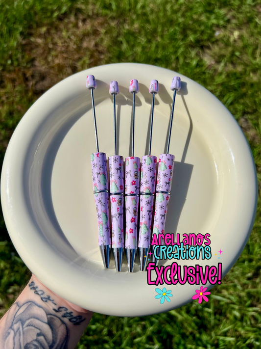 Pink winter wonderland printed pens EXCLUSIVE