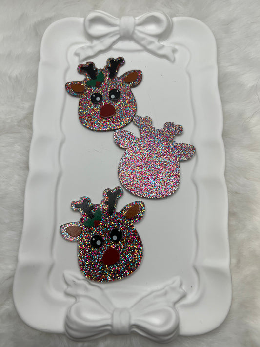 Glitter reindeer flatback acrylic