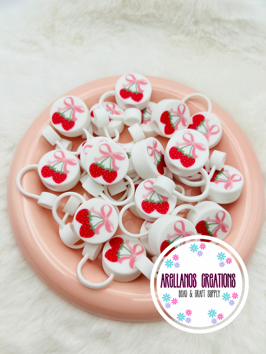 Coquette strawberry EXCLUSIVE silicone straw topper