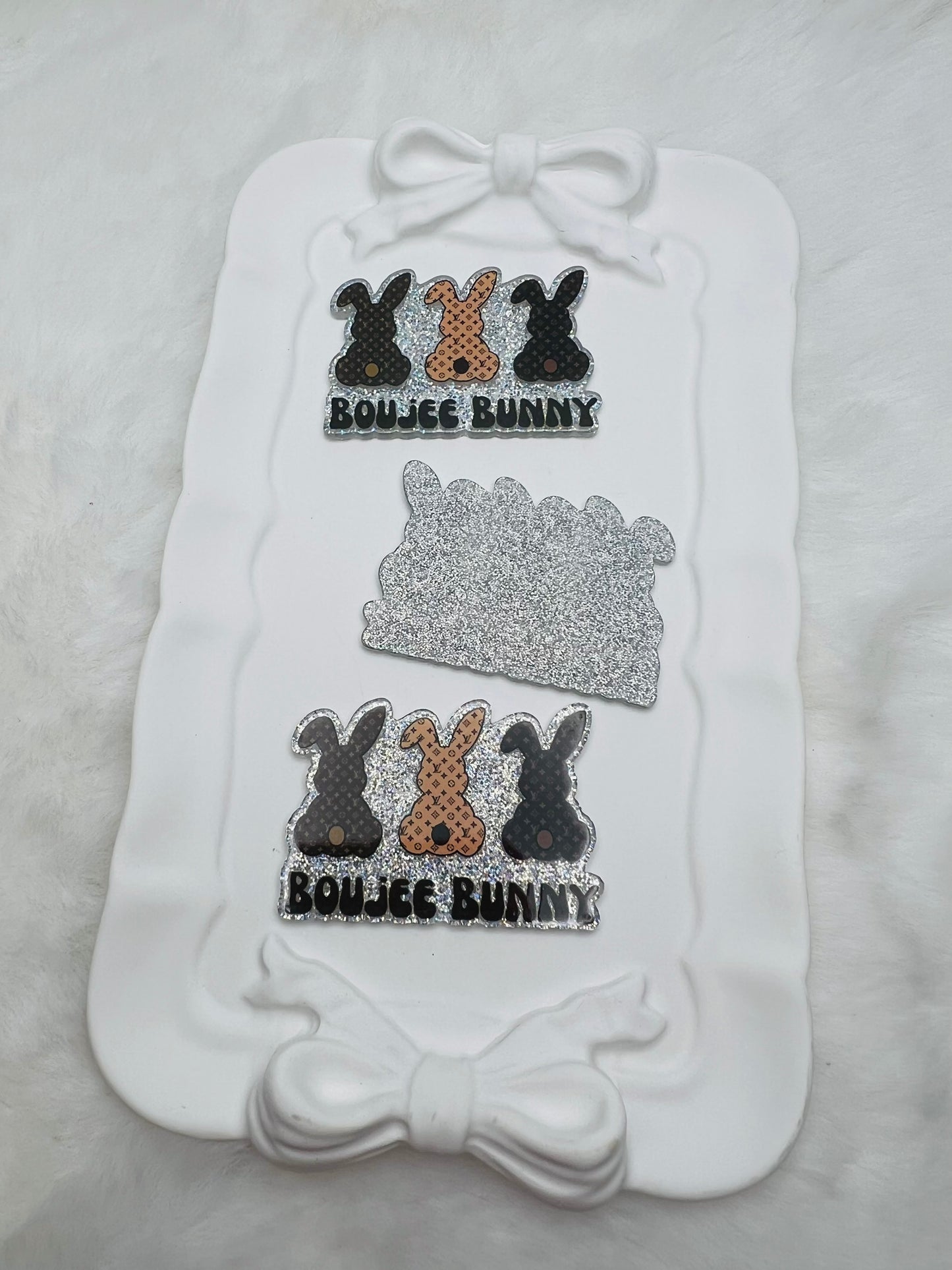 Boujee bunny's glitter flatback acrylic