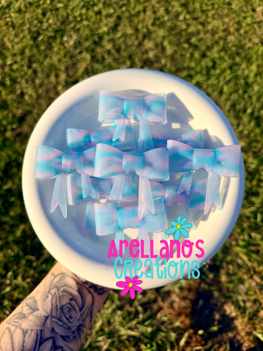 #143 cotton candy magic shiny swirl large bow FOCAL