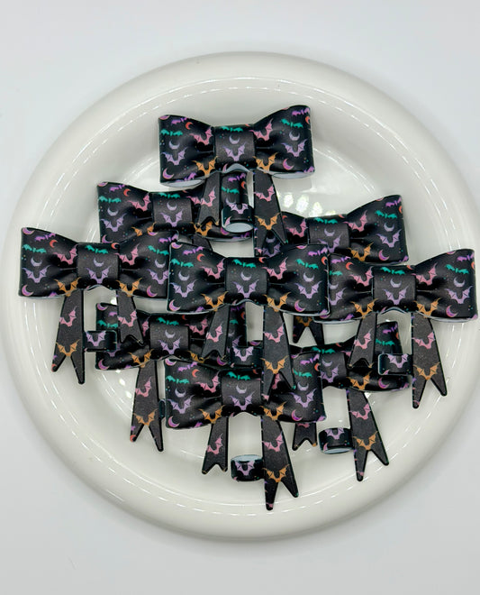 #359 Colorful Bats Large Bow Straw Topper (1ct)
