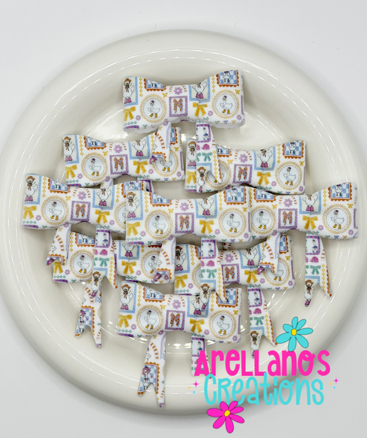 #217 Antique Geese & Bows Large Bow Focal