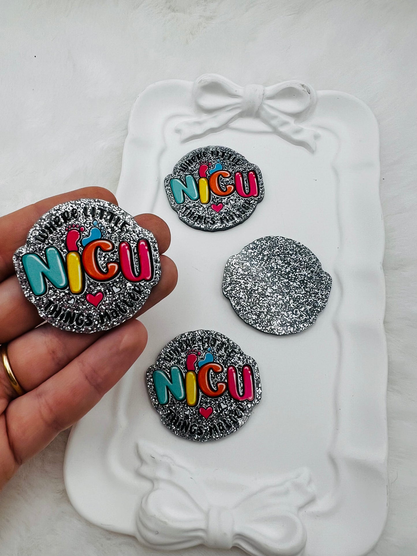 Where little nicu things matter glitter flatback acrylic