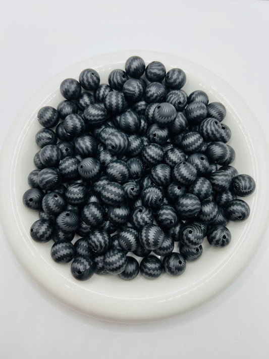 15mm charcoal haze silicone beads