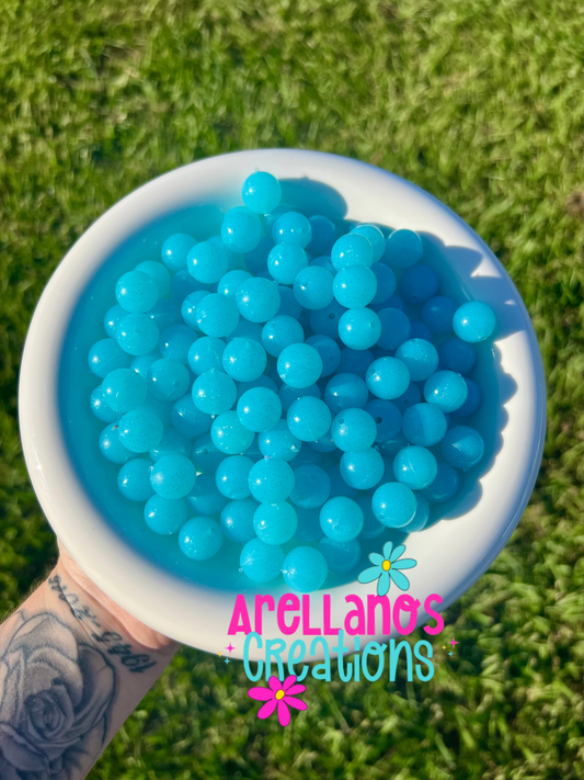 15mm baby glue glitter silicone beads