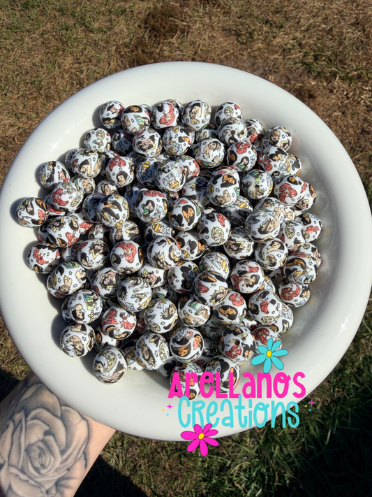 SP-209 Princess friends silicone beads 1PC