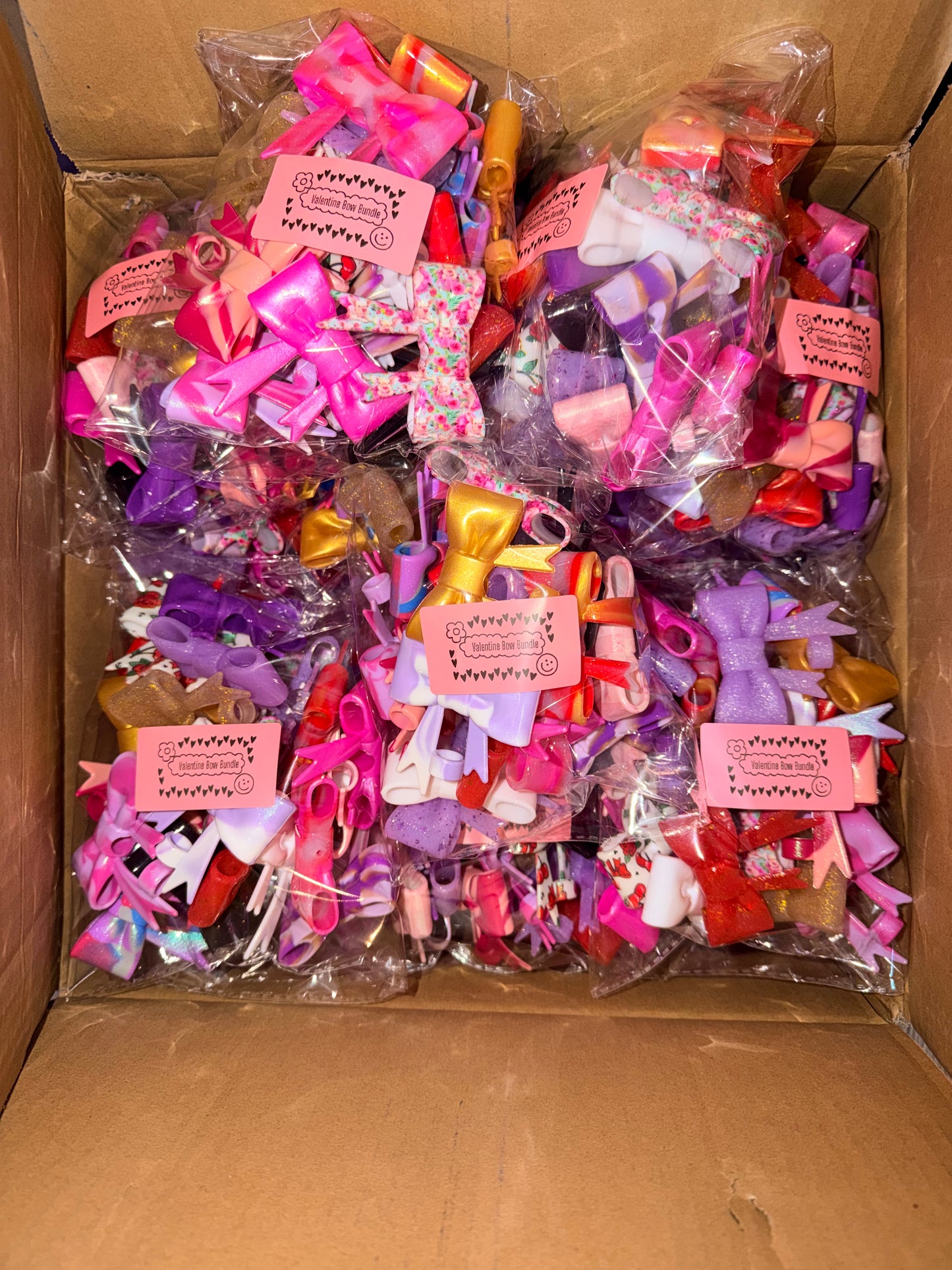 Large Bow Straw Topper/Focal - VALENTINE BUNDLE (Pack of 20 Mix)